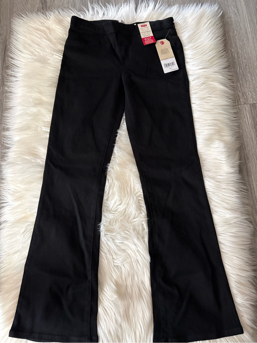 Levi's Black Girls Flare Wide-Leg Jeans